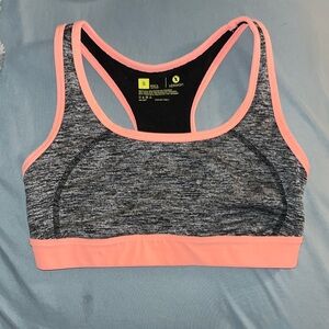Xersion Gray and Pink Medium Impact Sports Bra